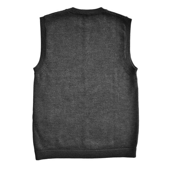 C0 Auth FENDI Dark Grey Wool Knit W/Logo Crewneck Pullover Sweater Vest Size 46 - Picture 2 of 6